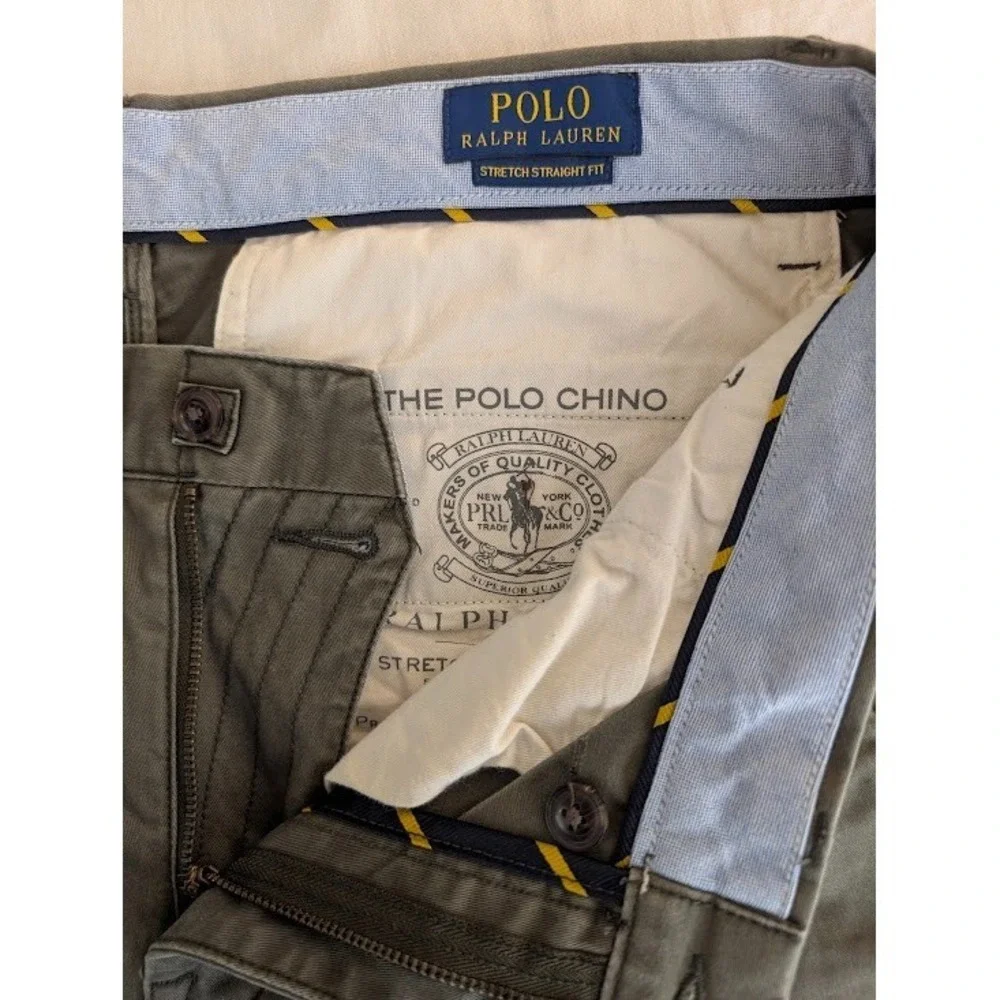 POLO RALPH LAUREN Chino Pants Men's 32x30 (Fits 34x29.5) Olive Stretch Straight